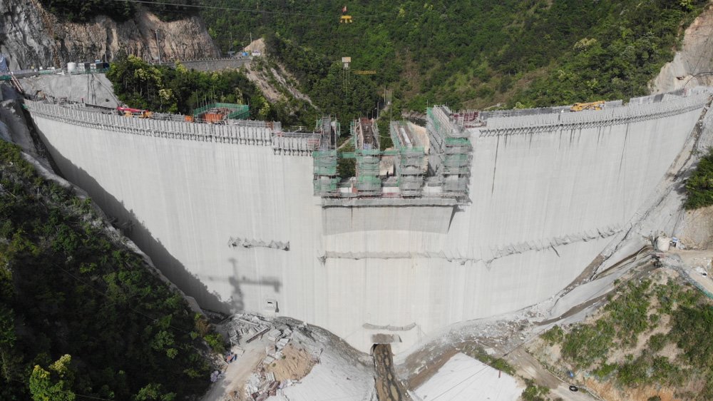 双溪口水库大坝主体工程已进入冲刺阶段，计划5月底前完成大坝主体浇筑。杭州市林水局供图
