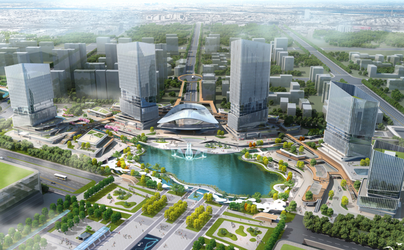 金湖水系及景觀工程建成效果圖。中交供圖