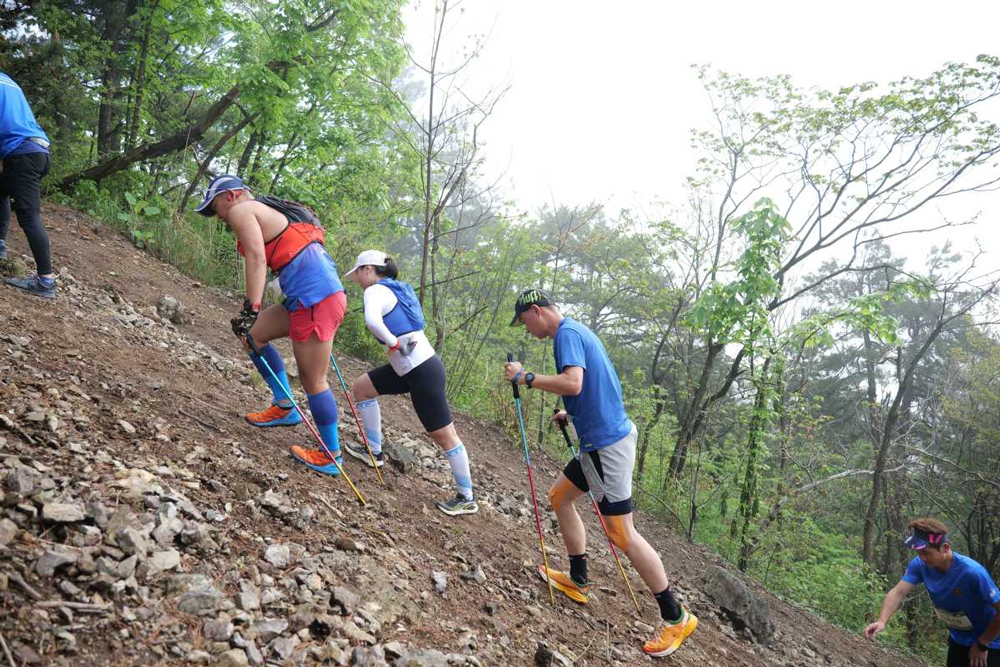 選手們在比賽中。四明山鎮供圖