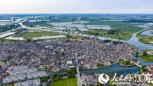 沙溝鎮河網縱橫，盡顯水鄉風貌。人民網 范堯攝