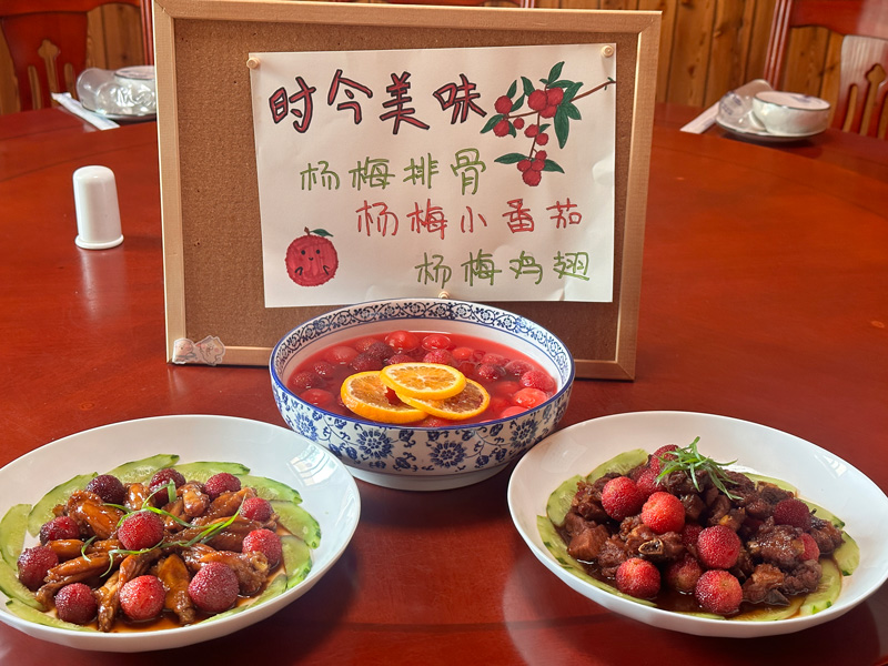 楊梅創意菜品。桐廬縣委宣傳部供圖