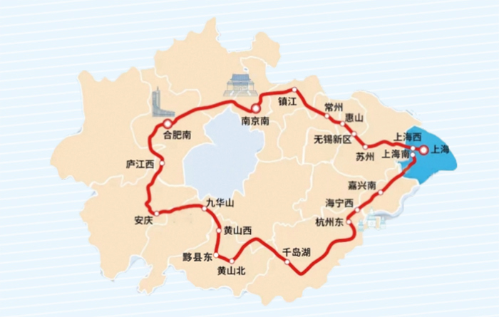 长三角超级环线路线图。上海铁路部门供图