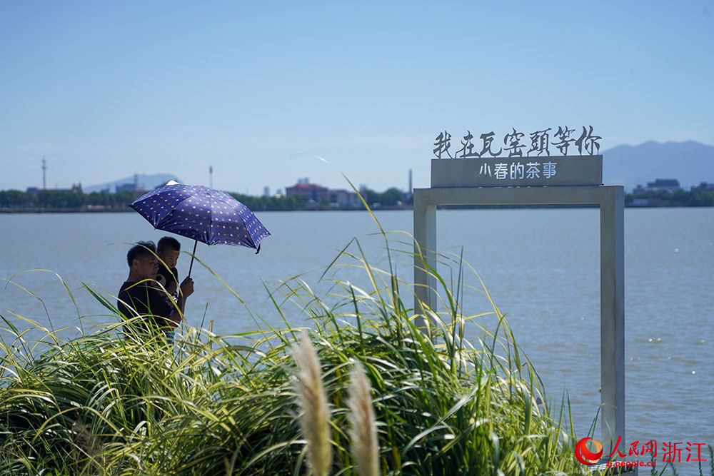 游客在浙江省慈溪市觀海衛鎮雙湖村游玩。人民網 章勇濤攝