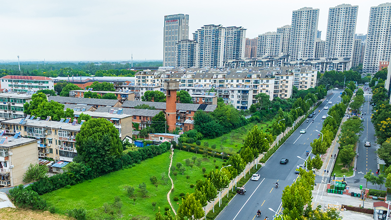 丽水路与清河路交口整治后的绿化景观。合肥市庐阳区委宣传部供图