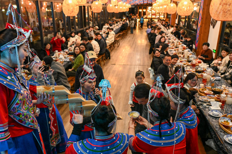 畬家長桌宴。文成縣委宣傳部供圖