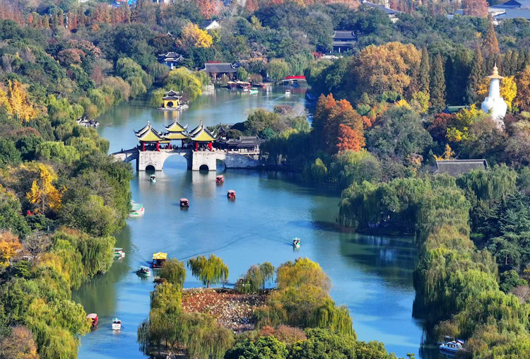 航拍瘦西湖風景區。揚州市新聞傳媒中心供圖