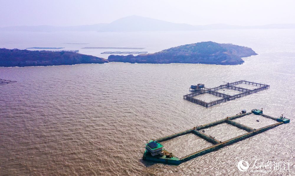 大陈岛的“垦荒1号”养殖平台。人民网记者 郭扬摄
