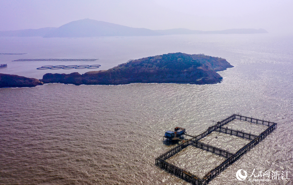 大陈岛的“垦荒1号”养殖平台。人民网记者 郭扬摄