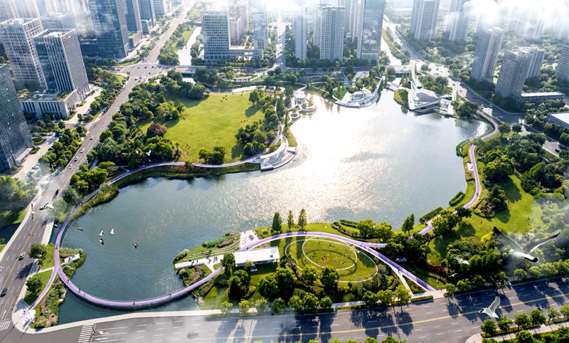 东秀湖效果图。秀洲区传媒中心供图