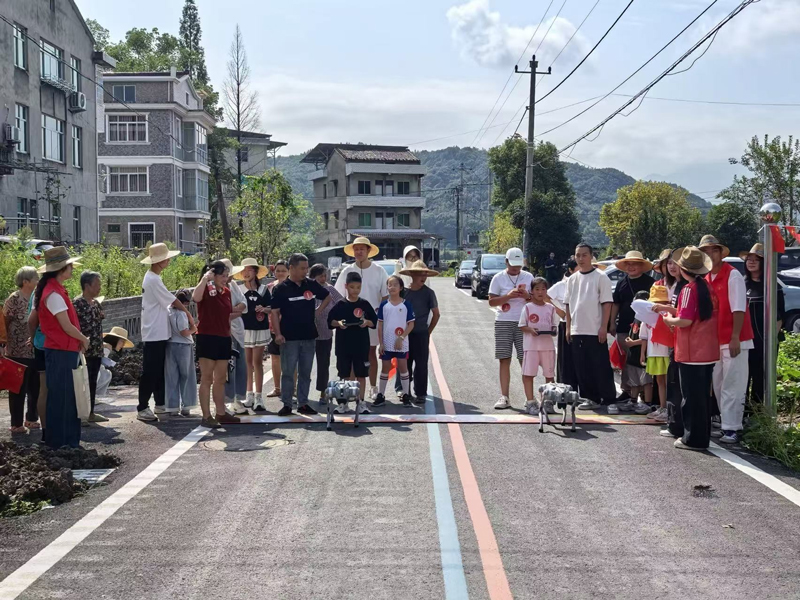 “人机趣跑接力赛”现场。临海市委宣传部供图