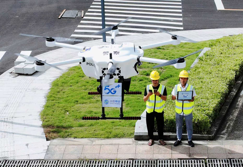 浙江移动联合巡特警开展5G-A低空通信能力测试。浙江移动供图