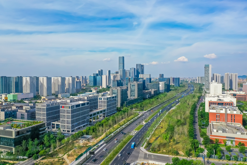 余杭区文一西路。余杭区委宣传部供图