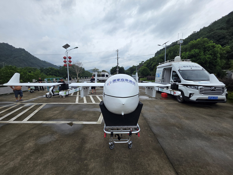 浙江移动紧急调度中型垂起固定翼通信无人机基站驰援温州。浙江移动供图