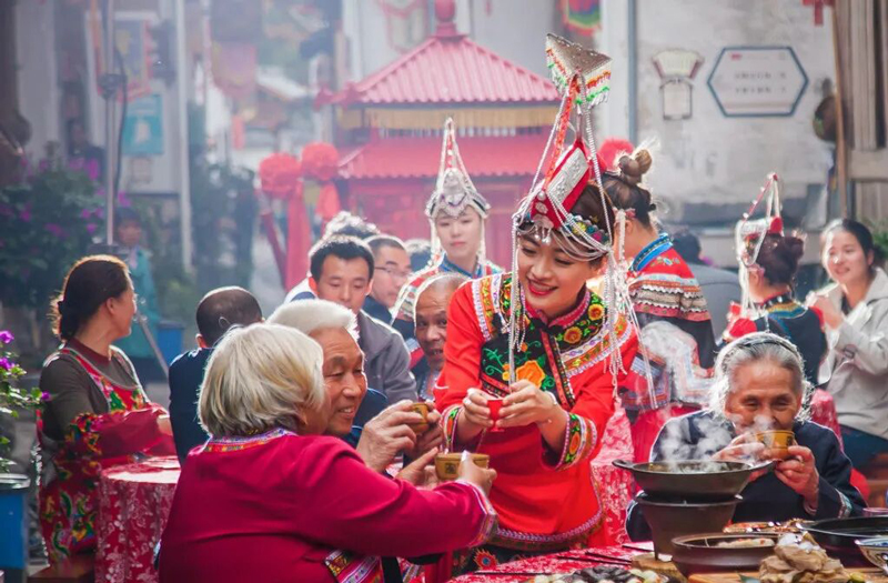 畲族婚嫁演绎。丽水文广旅体局供图