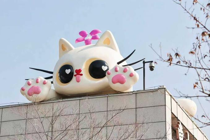 专属IP形象“心湖猫”。钱塘区委社会工作部供图