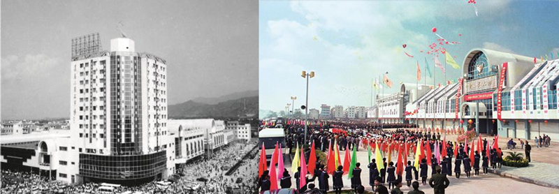 義烏第四代小商品市場——篁園市場一期（左）、二期（右）分別於1992年、1994年開業。義烏中國小商品城供圖